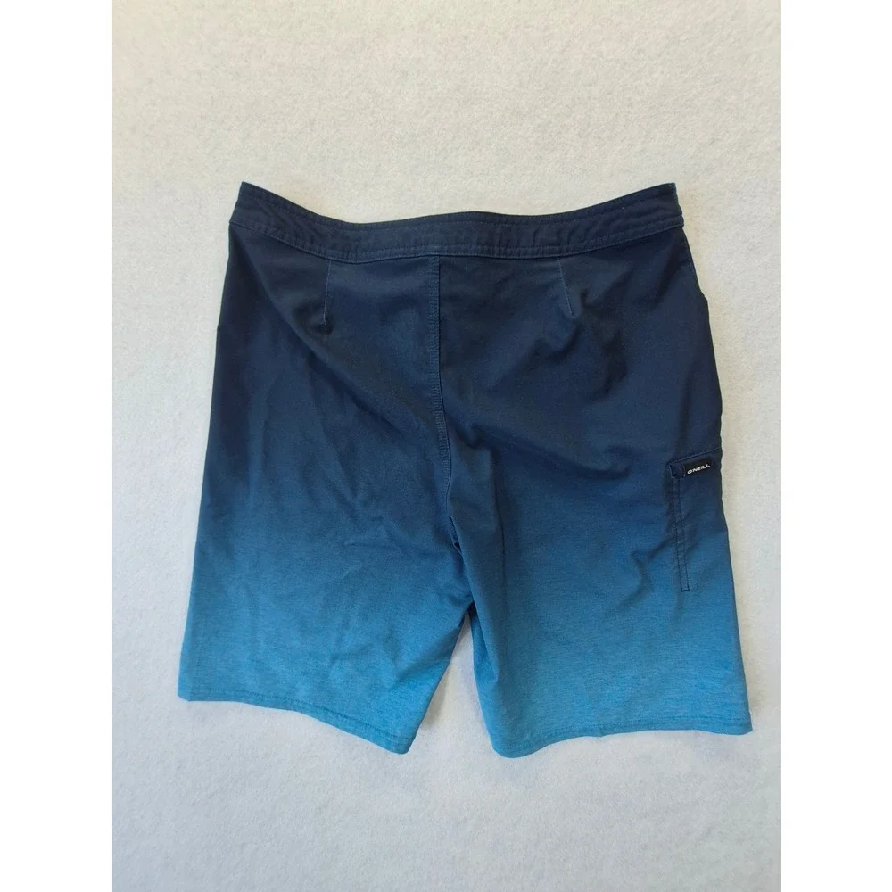 O'Neill Hyperfreak Board Shorts Ombre Blue Men's Swim Trunks Size 30
